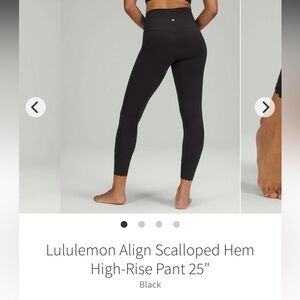 Lululemon Align Black Scalloped Leggings - Size 10